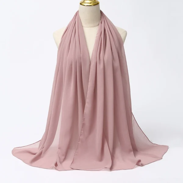 Muslim Chiffon Hijab Scarf Women Long Solid Color Head Wrap For Women Hijabs Scarves Ladies Muslim Veil Jersey Hijabs