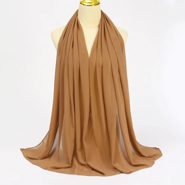 Muslim Chiffon Hijab Scarf Women Long Solid Color Head Wrap For Women Hijabs Scarves Ladies Muslim Veil Jersey Hijabs