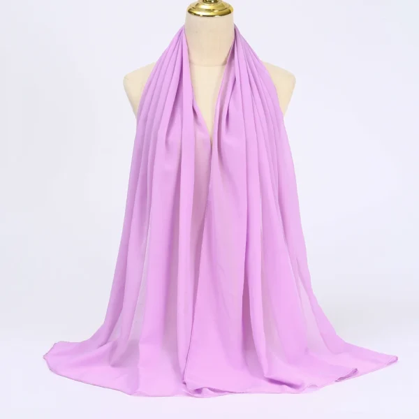 Muslim Chiffon Hijab Scarf Women Long Solid Color Head Wrap For Women Hijabs Scarves Ladies Muslim Veil Jersey Hijabs