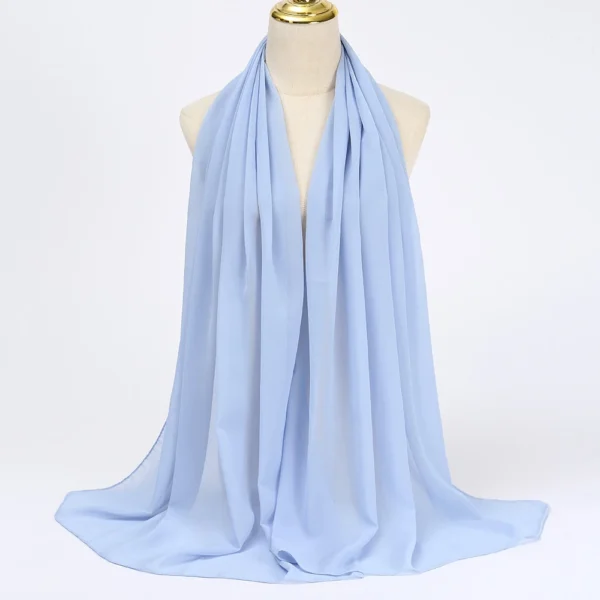Muslim Chiffon Hijab Scarf Women Long Solid Color Head Wrap For Women Hijabs Scarves Ladies Muslim Veil Jersey Hijabs