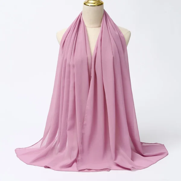Muslim Chiffon Hijab Scarf Women Long Solid Color Head Wrap For Women Hijabs Scarves Ladies Muslim Veil Jersey Hijabs