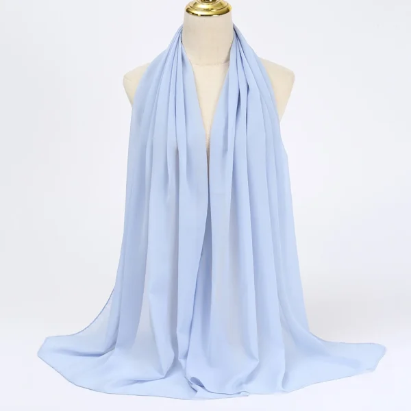 Muslim Chiffon Hijab Scarf Women Long Solid Color Head Wrap For Women Hijabs Scarves Ladies Muslim Veil Jersey Hijabs
