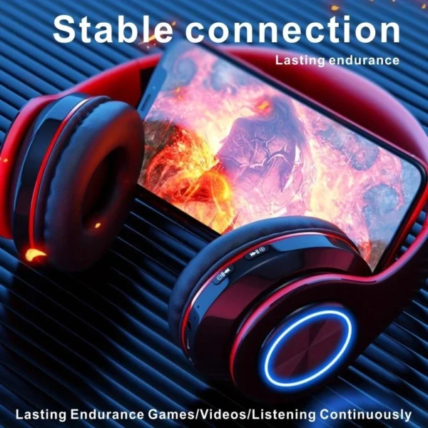 Wireless Bluetooth 5.0 Headphone With Microphone On-Ear Headset Stereo Sound Earphones Sports Gaming Foldable Headphones Game