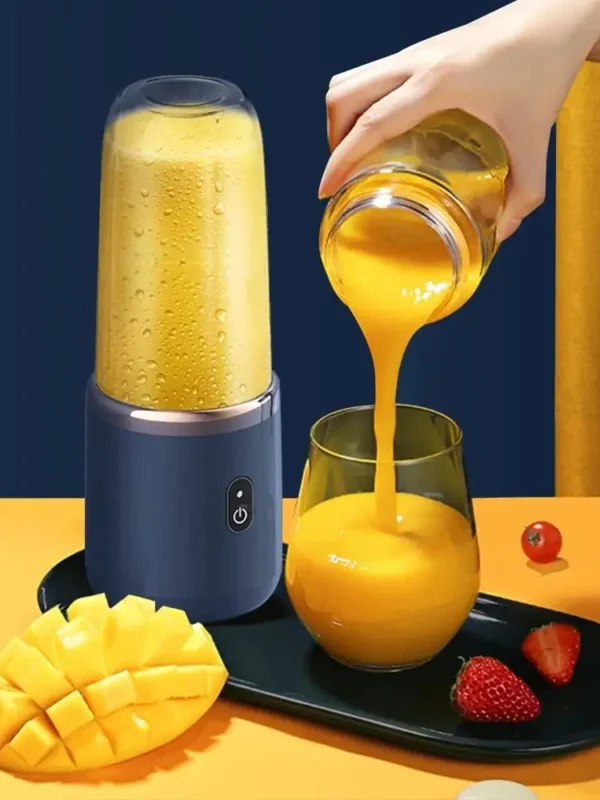 Portable Juicer Cup Smoothie Blender 6 Blade Blender Bottle  Household Fruit Juicer Cup USB Rechargeable Juicer Kitchen Tool