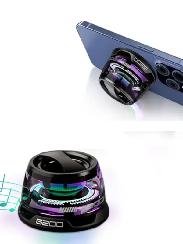 Portable Bluetooth Speaker G200 RGB Lighting Magnetic Speaker BT5.3 Mini Sound Box 7 Hours Playback Phone Holder
